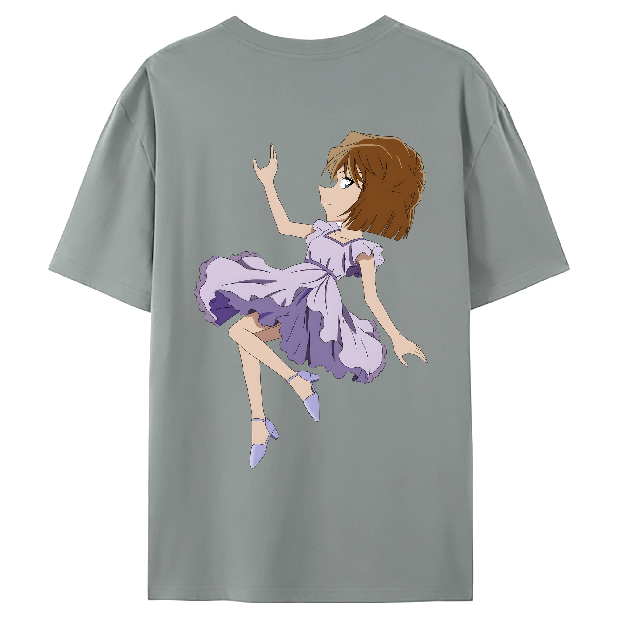 （画像用） 名探偵コナン 灰原 哀 はいばら あい Detective Conan Anita Hailey、Vi Graythorn Haibara Ai 綿100％ メンズ半袖Tシャツ（バックプリント） 通気性